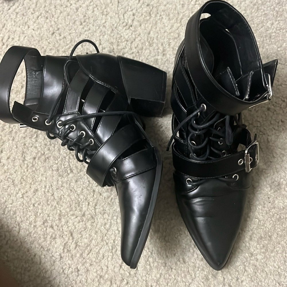 Black cutout bootie
